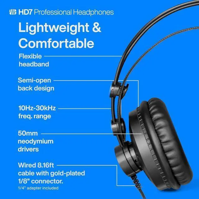 Alt view image 6 of 7 - PreSonus HD7 Professional Over-Ear Monitoring Headphones