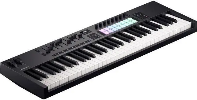 Alt view image 2 of 7 - Novation Launchkey 61 MK4 USB MIDI Keyboard Controller (61 Keys) Bundle with HPC-A30 Studio Monitor Headphones, Universal Piano-Style Sustain Pedal, Keyboard Dust Cover and Midi cable 10' Black