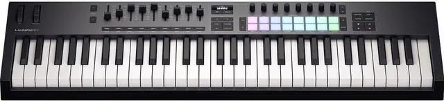 Alt view image 3 of 7 - Novation Launchkey 61 MK4 USB MIDI Keyboard Controller (61 Keys) Bundle with HPC-A30 Studio Monitor Headphones, Universal Piano-Style Sustain Pedal, Keyboard Dust Cover and Midi cable 10' Black