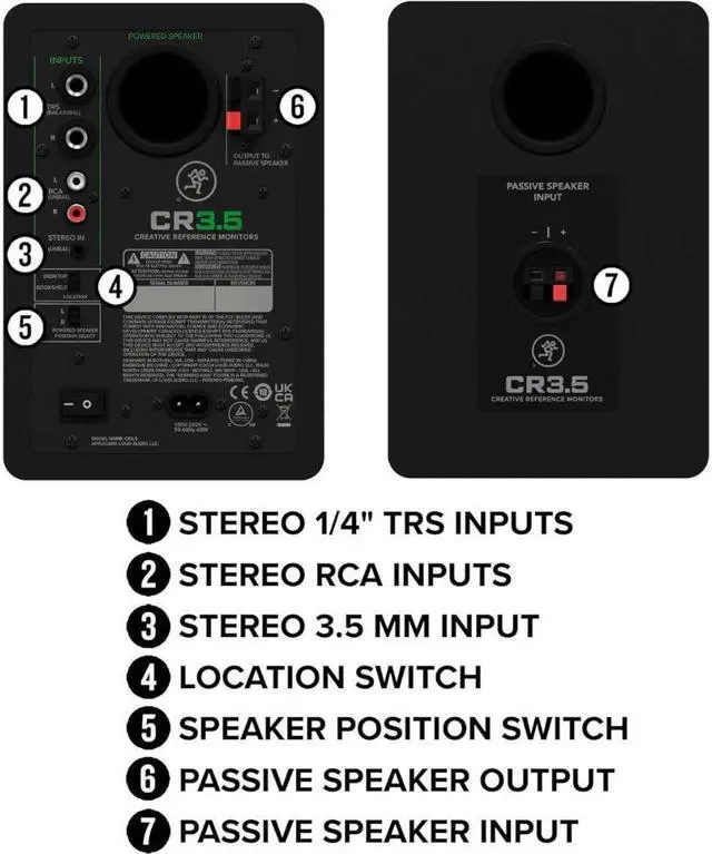 Alt view image 6 of 10 - Mackie CR3.5 Creative Reference Powered 3.5" Studio Monitors (Pair, Black)