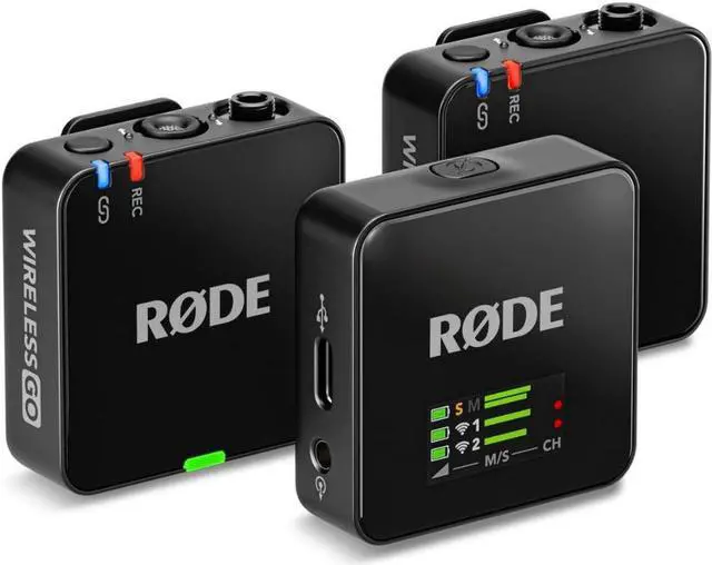 Alt view image 2 of 7 - RODE Wireless GO (Gen 3) 2-Person Compact Digital Wireless Microphone Recorder Black Bundle with Grade Lavalier Lapel Microphone (2 Pack), Kellards Cleaning Cloth