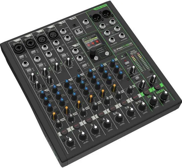 Alt view image 2 of 8 - Mackie ProFX10 GO Battery-Powered 10-Channel Analog Audio Mixer With Bluetooth, USB-C Recording Modes, GigFX+ Effects, Onyx Preamps, EQ, Compression, Up to 8 Hours Battery Life