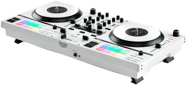 Alt view image 3 of 7 - Hercules DJ Control Inpulse T7 White, Limited Edition Bundle with Hercules HDP DJ45 Closed-Back, Over-Ear DJ Headphones