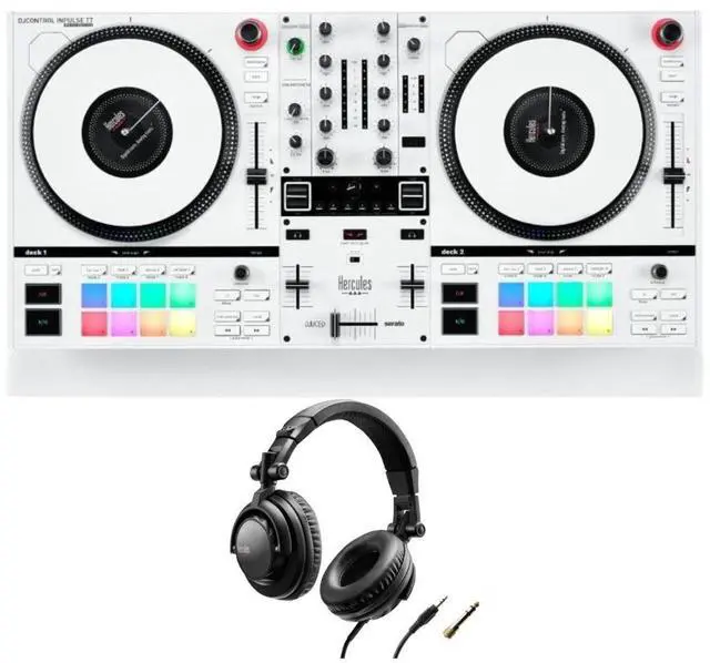 Main image of Hercules DJ Control Inpulse T7 White, Limited Edition Bundle with Hercules HDP DJ45 Closed-Back, Over-Ear DJ Headphones