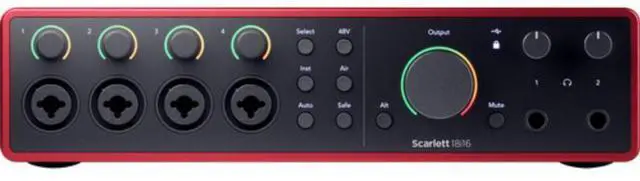 Alt view image 4 of 7 - Focusrite Scarlett 18i16 USB-C Audio/MIDI Interface (4th Generation) Bundle with Kellards XLR-P20T Pro 20 ft XLR Microphone Cable Mixers, Recording Studios, and Podcasts - Black (4 Pack)