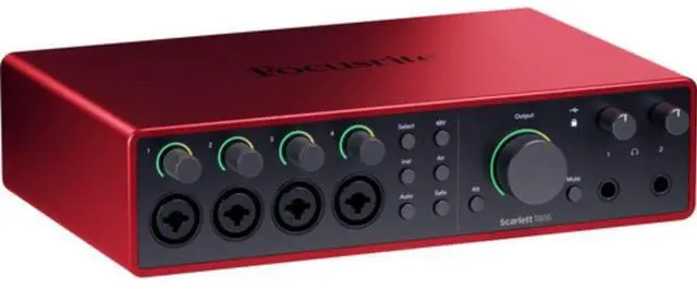 Alt view image 2 of 7 - Focusrite Scarlett 18i16 USB-C Audio/MIDI Interface (4th Generation) Bundle with Kellards XLR-P20T Pro 20 ft XLR Microphone Cable Mixers, Recording Studios, and Podcasts - Black (4 Pack)