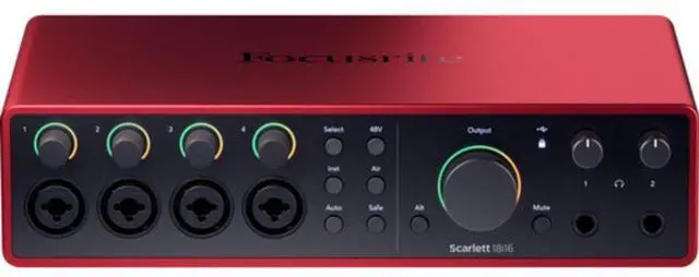 Alt view image 3 of 7 - Focusrite Scarlett 18i16 USB-C Audio/MIDI Interface (4th Generation) Bundle with Kellards XLR-P20T Pro 20 ft XLR Microphone Cable Mixers, Recording Studios, and Podcasts - Black (4 Pack)