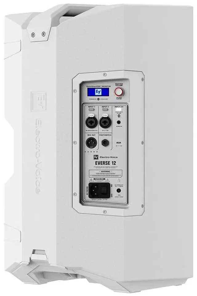 Alt view image 2 of 7 - Electro-Voice EVERSE 12 Weatherized Battery-Powered Loudspeaker with Bluetooth Audio and Control (White) Bundle with 20' XLR Cable, Speaker Stand and Speaker Stand Bag 51"