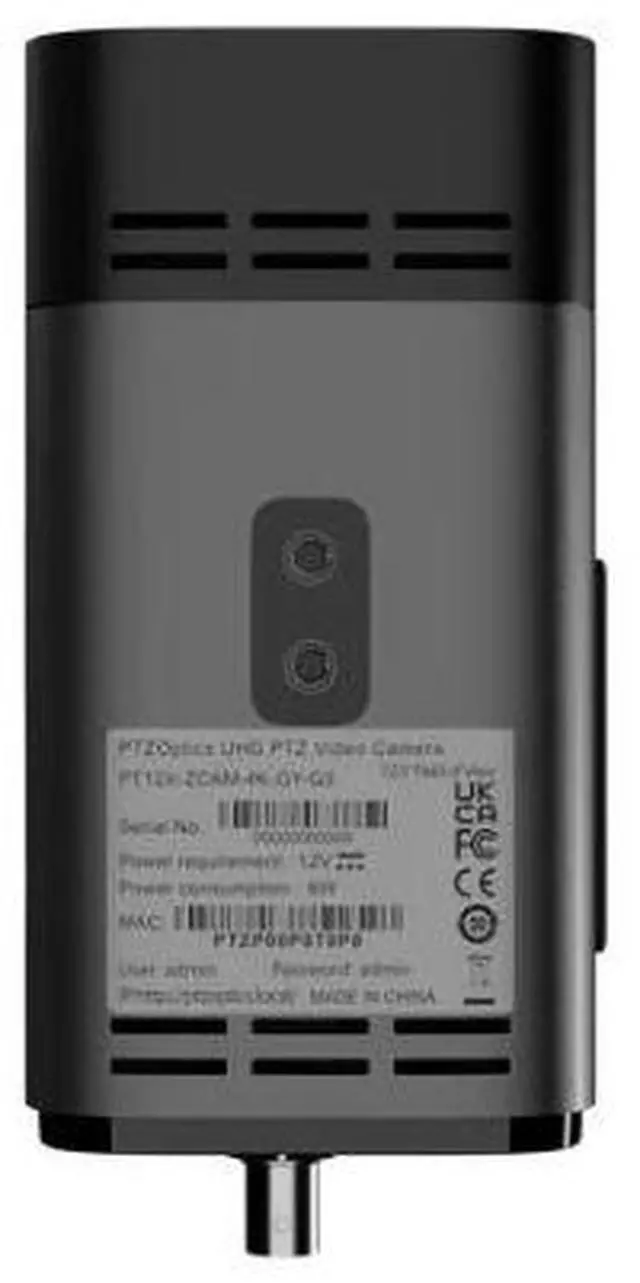 Alt view image 7 of 7 - PTZOptics Studio 4K Camera with 20x Optical Zoom (Gray)