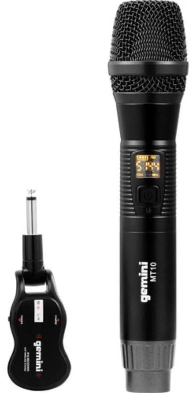 Alt view image 7 of 7 - Gemini Sound WPX-2000TOGO Active Battery-Powered Column Speaker 1000W Bundle with Gemini GMU-M100 Handheld UHF Wireless Microphone System with Plug-In Receiver (512 to 541.7 MHz)