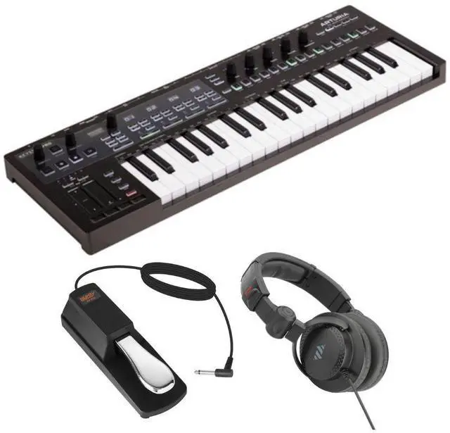 Main image of Arturia KeyStep Pro 37-key Controller & Sequencer - Chroma Bundle with Auray FP-P1L Universal Piano-Style Sustain Pedal, Polsen HPC-A30 Closed-Back Studio Monitor Headphones