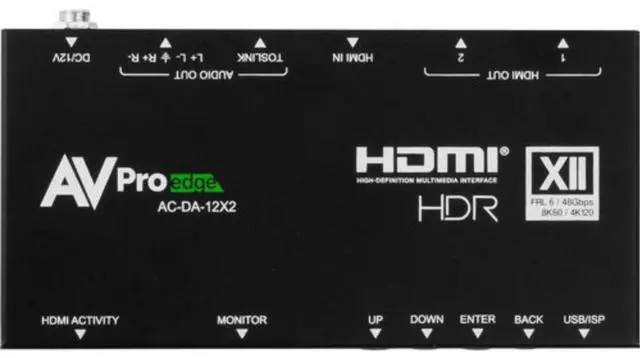 Alt view image 3 of 7 - AVPro Edge 1x2 HDMI 2.1b Distribution Amplifier