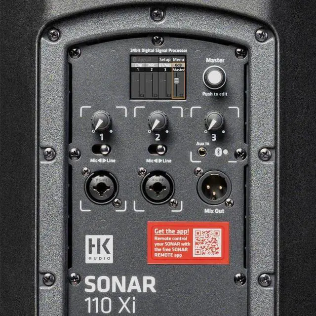Alt view image 5 of 7 - HK AUDIO SONAR 110 Xi 2-Way 800W 10" Powered Speaker (Pair) Bundle with 2x XLR-P20T Pro 20' XLR Microphone Cable and SS-47S-PB Deluxe Height-Adjustable Steel Speaker Stands and Carrying Case