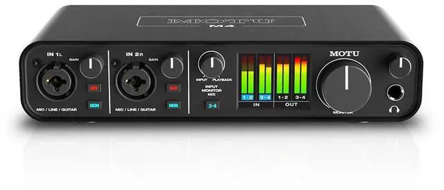 Alt view image 2 of 7 - Motu M4 4x4 USB Audio Interface with Studio Quality Sound Bundle with Aston Microphones Element Microphone Bundle, Kellards XLR-P20T Pro 20 ft XLR Microphone Cable