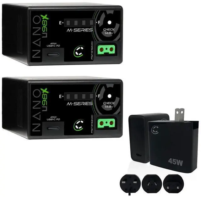 Main image of Core SWX NANO-U98X 6600mAh Battery ( BP-U) Pair Bundle with Core SWX XPD-45 Universal 45W USB-C PD Wall Charger with Cable