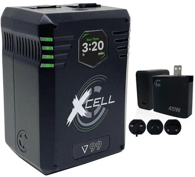 Main image of Core SWX XCell Micro-Sized Smart Battery (99Wh, V-Mount) Bundle with Core SWX XPD-45 Universal 45W USB-C PD Wall Charger with Cable
