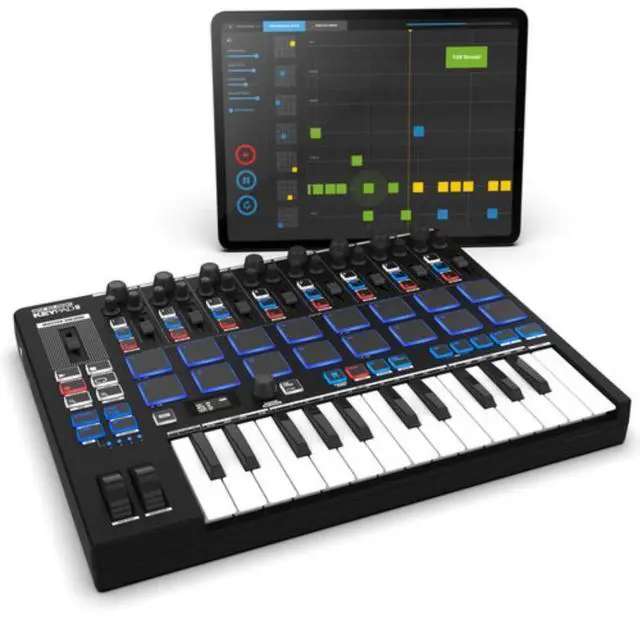Alt view image 3 of 7 - Reloop Keypad Pro Compact USB-MIDI 4-In-1 DAW Workstation Controller Bundle with Auray FP-P1L Universal Piano-Style Sustain Pedal