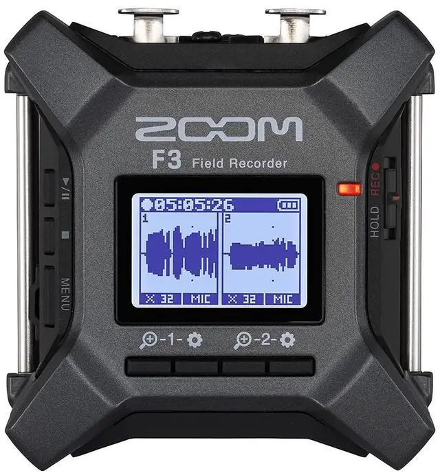 Alt view image 3 of 7 - Zoom F3 2-Input / 2-Track Portable Field Recorder with Pro Field Kit Bundle with 64GB microSDXC Memory Card, Mounting Plate for Zoom F3 and XLR-P20T Pro 20 ft XLR Microphone Cable