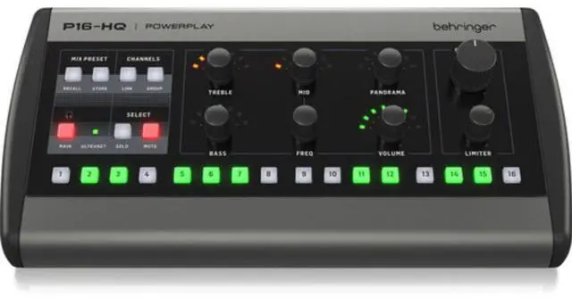Alt view image 3 of 7 - Behringer P16-HQ 16-Channel Personal Monitoring Mixer Bundle with Behringer Mounting Bracket for P16-M
