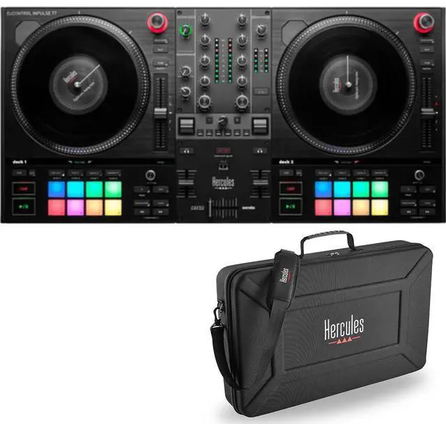 Main image of Hercules DJControl Inpulse T7, 2 Deck Motorized DJ Controller with built in STEMS Control, Serato DJ and DJUCED included Bundle with Hercules DJControl Inpulse T7 2-Part Semi-Rigid EVA Travel Bag