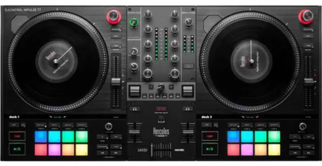 Alt view image 2 of 7 - Hercules DJControl Inpulse T7, 2 Deck Motorized DJ Controller with built in STEMS Control, Serato DJ and DJUCED included Bundle with Hercules DJControl Inpulse T7 2-Part Semi-Rigid EVA Travel Bag