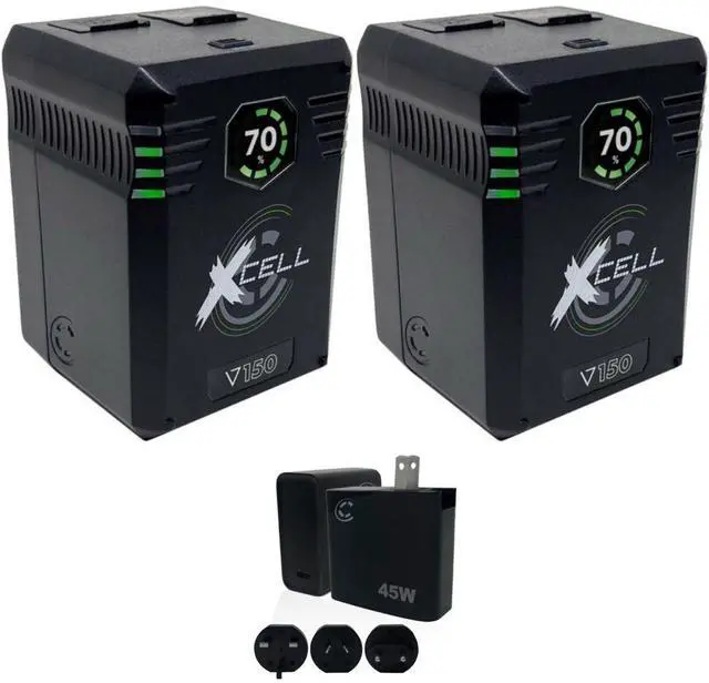 Main image of Core SWX XCell Micro-Sized Smart Battery (148Wh, V-Mount) (Pair) Bundle with Core SWX XPD-45 Universal 45W USB-C PD Wall Charger with Cable