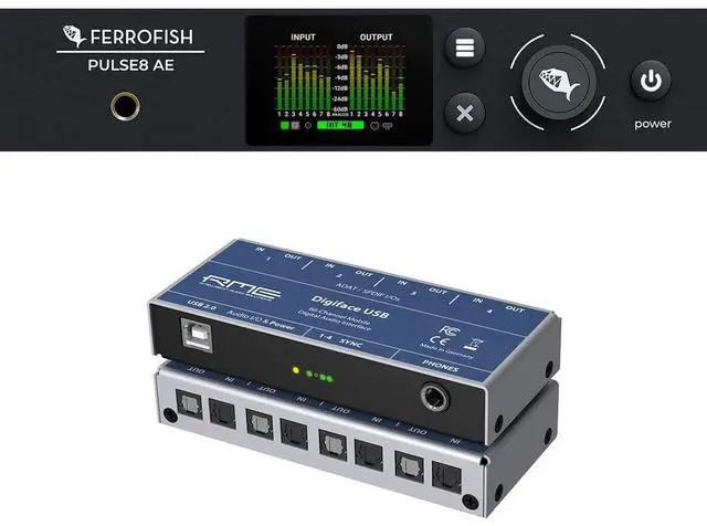Main image of Ferrofish Pulse8 AE 8x8 AD/DA Converter with 66-Channel ADAT to USB Audio Interface