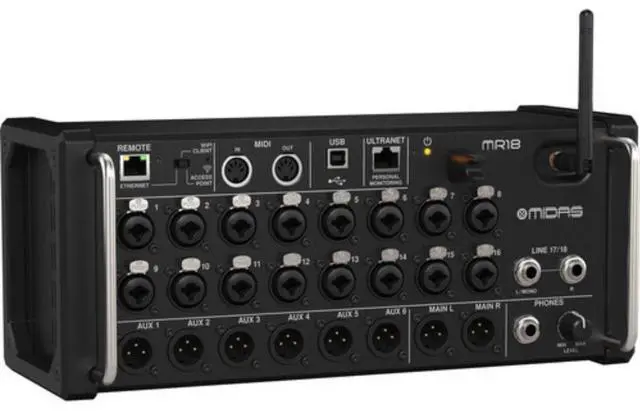 Main image of Midas MR18 18-Input Digital Mixer for iPad/Android Tablets with Wi-Fi and USB Audio Interface
