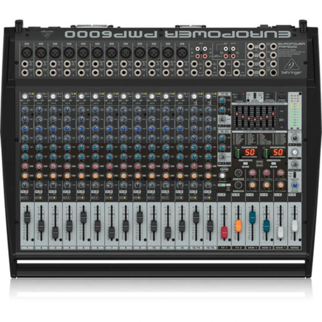 Alt view image 2 of 5 - Behringer Europower PMP6000 1600W 20-Input Powered PA Mixer with Dual Multi-FX Processor and Feedback Eliminator
