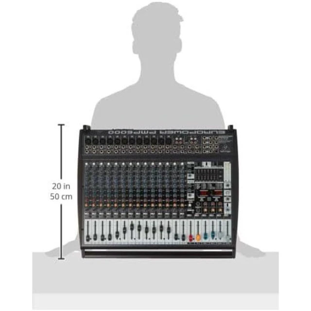 Alt view image 5 of 5 - Behringer Europower PMP6000 1600W 20-Input Powered PA Mixer with Dual Multi-FX Processor and Feedback Eliminator