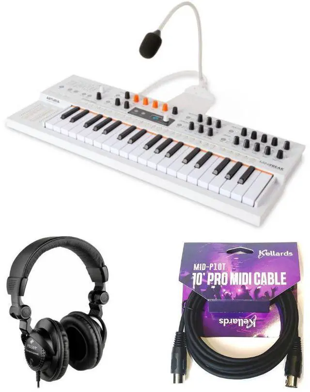 Alt view image 5 of 7 - Arturia MiniFreak Vocoder 6-Voice Spontaneous Algorithmic Synthesizer Gooseneck Bundle with Polsen HPC-A30 Closed-Back Studio Monitor Headphones, Kellards MID-P10T Pro MIDI to MIDI Cable 10 Feet