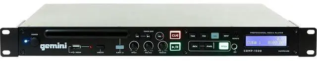 Alt view image 4 of 5 - Gemini Professional Rackmount CD Player - DJ CD Player with Pitch Control, USB Media Player, Anti-Shock Technology, XLR/RCA Outputs, Remote Control for Venues, Studios & Events (CDMP-1500)