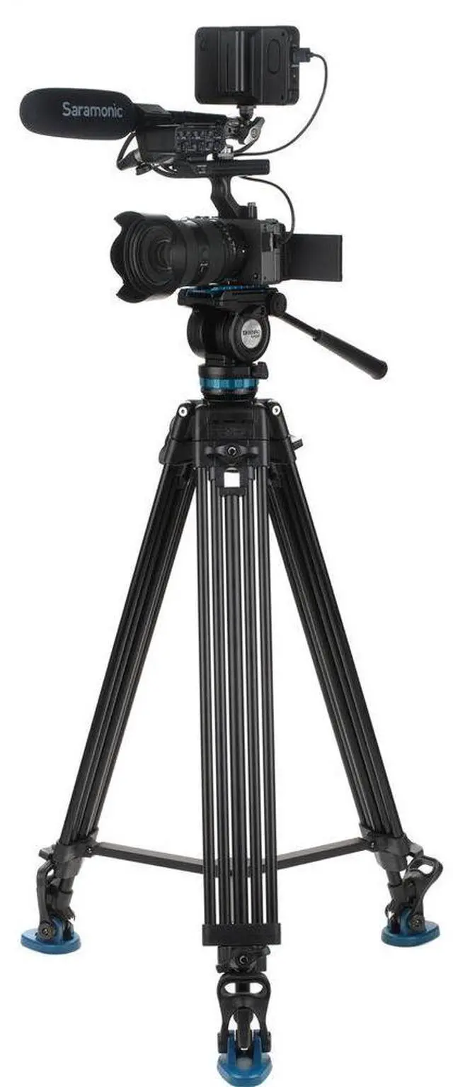 Alt view image 11 of 20 - Benro Video Tripod with Head 15lb Payload Continuous Pan Drag (KH26PC)