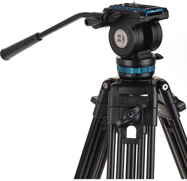 Alt view image 13 of 20 - Benro Video Tripod with Head 15lb Payload Continuous Pan Drag (KH26PC)