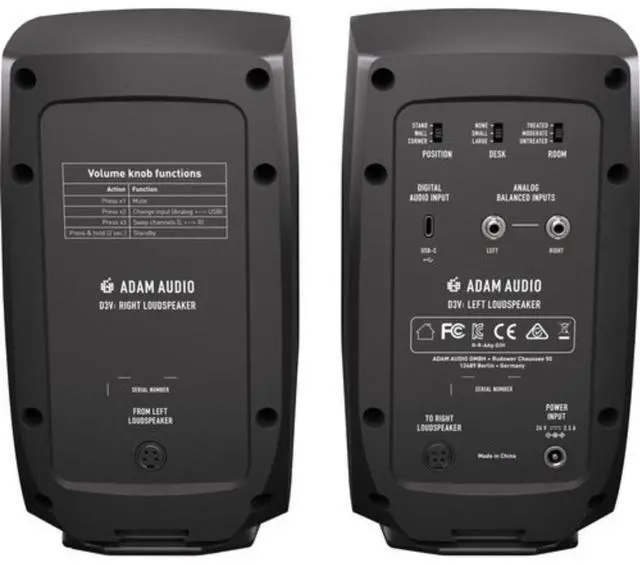 Alt view image 2 of 7 - Adam Audio D3V(Black) Active Desktop Monitoring System