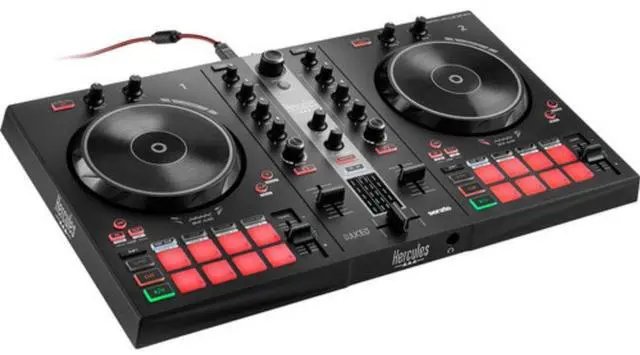 Alt view image 2 of 7 - Hercules DJ Control Inpulse 300 MK2 2-Deck USB DJ Controller for Serato DJ Lite and DJUCED Bundle with ProX XB-DJCS ZeroG Ultra Lightweight Bag
