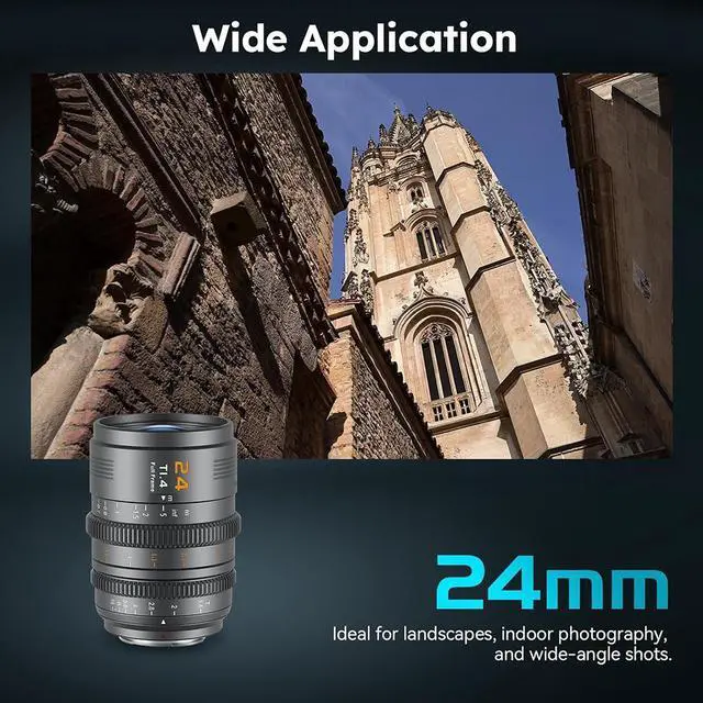 Alt view image 6 of 7 - SIRUI VP-1 Vision Prime 1 T1.4 Full Frame Cine Lens, 24mm Manual Focus Cinema Lens with Pre-Installed E Mount, Interchangeable RF/Z/L Mounts (Metal Gray)