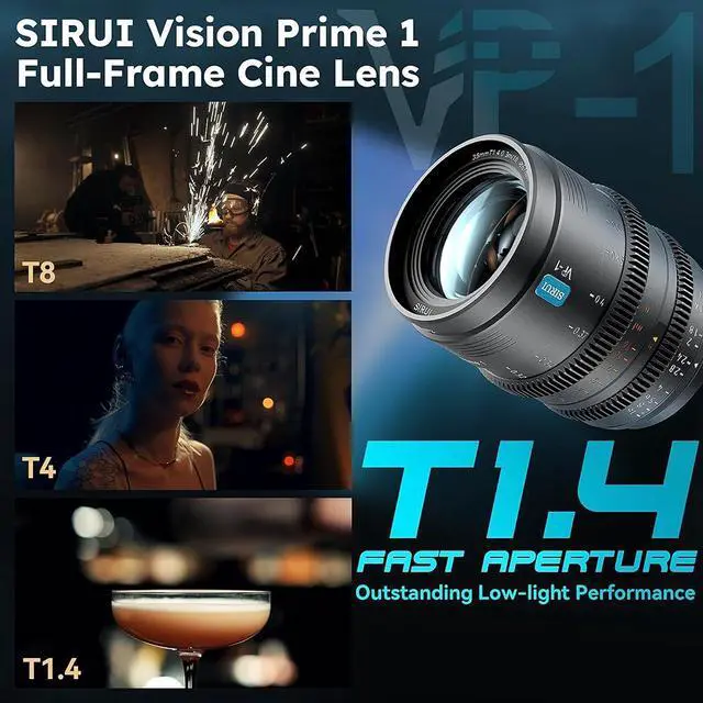 Alt view image 4 of 7 - SIRUI VP-1 Vision Prime 1 T1.4 Full Frame Cine Lens, 24mm Manual Focus Cinema Lens with Pre-Installed E Mount, Interchangeable RF/Z/L Mounts (Metal Gray)
