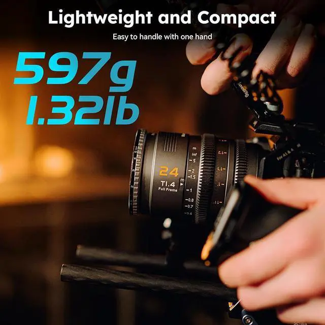 Alt view image 7 of 7 - SIRUI VP-1 Vision Prime 1 T1.4 Full Frame Cine Lens, 24mm Manual Focus Cinema Lens with Pre-Installed E Mount, Interchangeable RF/Z/L Mounts (Metal Gray)