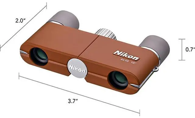Alt view image 6 of 6 - Nikon 4x10D CF Pocket Binoculars (Amber Brown)