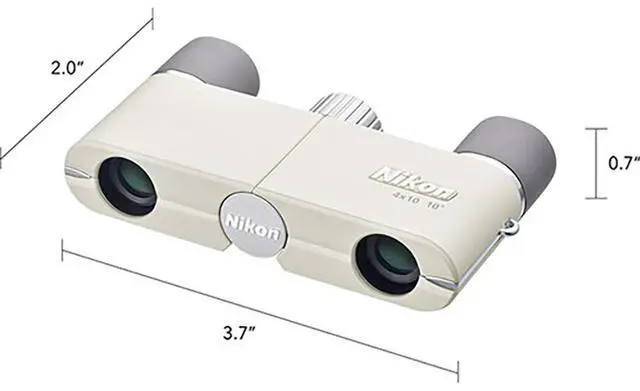 Alt view image 6 of 6 - Nikon 4x10D CF Pocket Binoculars (Ivory White)