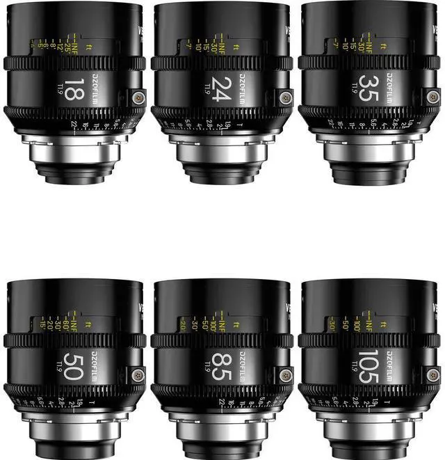 Alt view image 4 of 5 - DZOFilm Vespid2 T1.9 6-Prime Lens Kit 18/24/35/50/85/105mm (PL Mount)