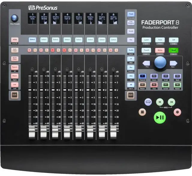 Alt view image 2 of 5 - PreSonus Faderport 8 - Mix Production Controller Bundle with Cases G-MIXERBAG-1515 Padded Nylon Mixer/Equipment Bag, Polsen HPC-A30 Closed-Back Studio Monitor Headphones