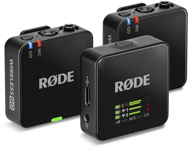 Alt view image 3 of 7 - RODE Wireless GO Gen 3 2-Person Compact Digital Wireless Microphone System/Recorder Black Bundle with Rode Interview GO Handheld Mic Adapter for the Wireless GO, Rip Tie 10-Pack Touch Fastener Straps