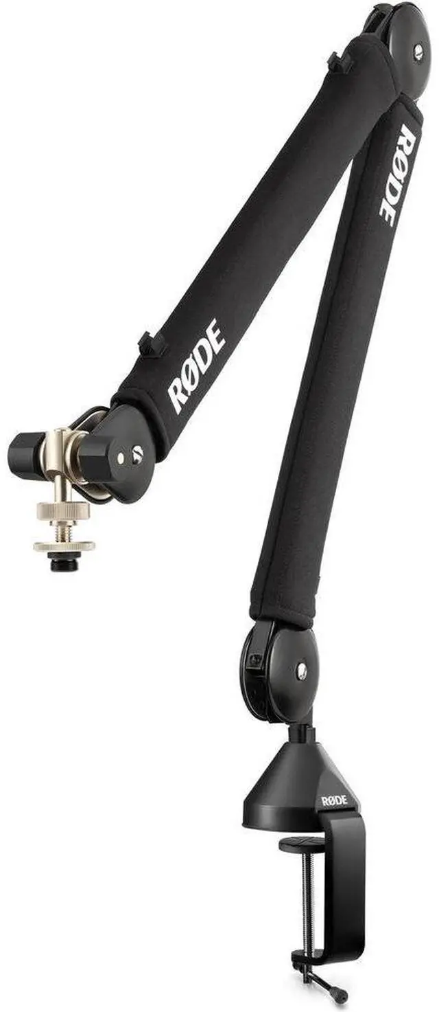 Alt view image 6 of 7 - Rode PodMic Dynamic Microphone Bundle with Rode PSA1+ Pro Studio Boom/Arm, RODE WS14 Pop Filter for PodMic (Black), XLR- XLR Cable, Anti-Static Screen Cleaning Wipes (5-Pack)