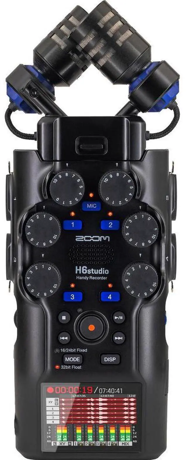 Alt view image 2 of 7 - Zoom H6studio 6-Track Handy Recorder with 32-Bit Float Recording Bundle with Zoom ZDM-1 Podcast Mic Pack w/ Headphones Windscreen XLR Tabletop Stand (4 Pack), Anti-Static Screen Cleaning Wipes 5-Pack
