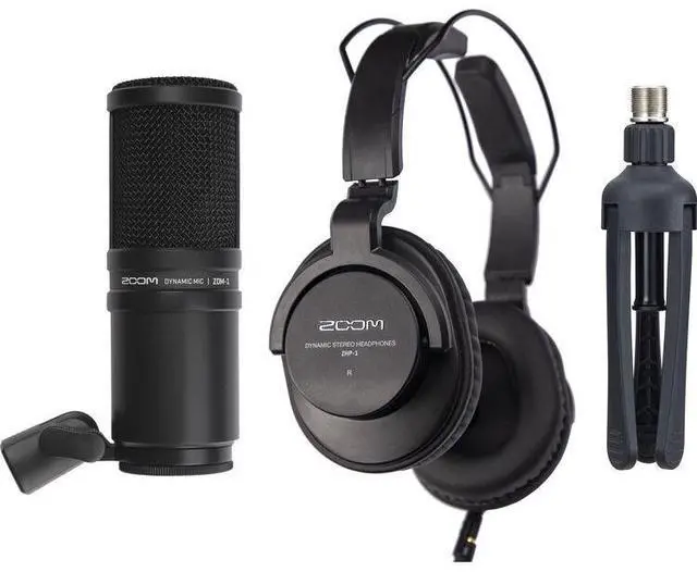 Alt view image 6 of 7 - Zoom H6studio 6-Track Handy Recorder with 32-Bit Float Recording Bundle with Zoom ZDM-1 Podcast Mic Pack w/ Headphones Windscreen XLR Tabletop Stand (4 Pack), Anti-Static Screen Cleaning Wipes 5-Pack