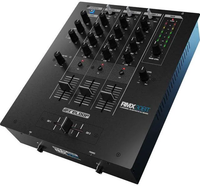 Alt view image 2 of 6 - Reloop RMX-30 BT 3-Channel Bluetooth DJ Mixer Bundle with Cases G-MIXERBAG-1515 Padded Nylon Mixer/Equipment Bag
