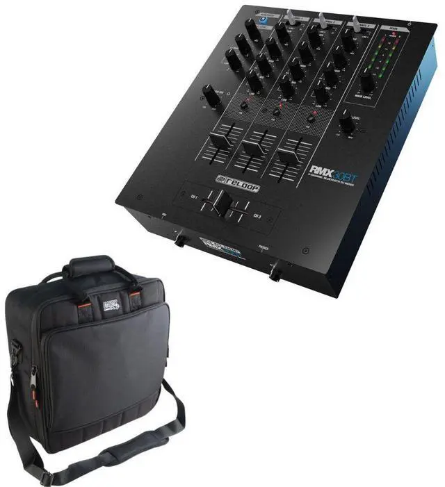 Main image of Reloop RMX-30 BT 3-Channel Bluetooth DJ Mixer Bundle with Cases G-MIXERBAG-1515 Padded Nylon Mixer/Equipment Bag