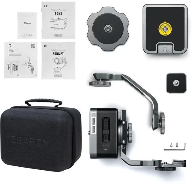 Alt view image 2 of 7 - ZEAPON [Official] PONS PT Motorized Pan Head 2-axis Gimbal Stabilizer for Zeapon Camera Slider 360 Degree Shooting with Hidden 1/4 & 3/8 Screw Cap